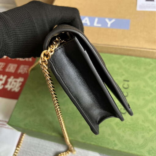 Replica Gucci 723787 GG Matelassé Chain Wallet Black 2