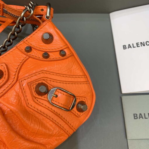 Replica Balenciaga 6940271VG9 Le Cagole Mini Multipouch in Orange Arena lambskin 5