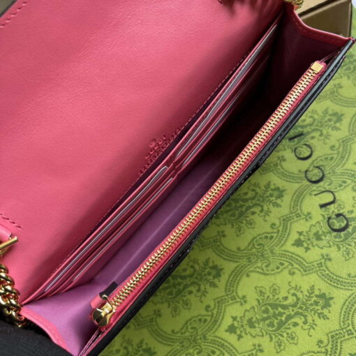 Replica Gucci 723787 GG Matelassé Chain Wallet Rose pink 8