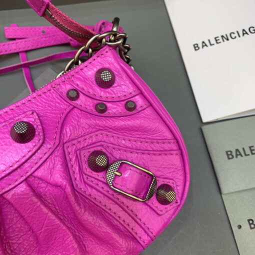 Replica Balenciaga 6940271VG9 Le Cagole Mini Multipouch in Sky Pink Arena lambskin 5