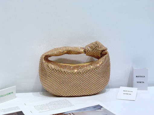 Replica Bottega Veneta BV 651876 mini Jodie Rhinestones Apricot 2