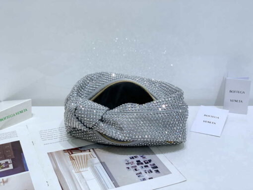 Replica Bottega Veneta BV 651876 mini Jodie Rhinestones Sliver White 6