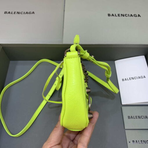 Replica Balenciaga 6940271VG9 Le Cagole Mini Multipouch in Lemon Yellow Arena lambskin 3