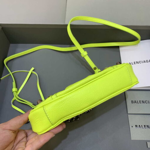 Replica Balenciaga 6940271VG9 Le Cagole Mini Multipouch in Lemon Yellow Arena lambskin 4