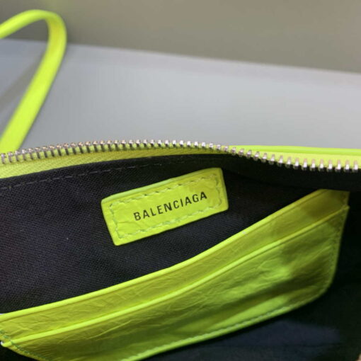 Replica Balenciaga 6940271VG9 Le Cagole Mini Multipouch in Lemon Yellow Arena lambskin 7