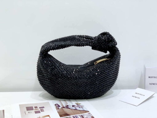 Replica Bottega Veneta BV 651876 mini Jodie Rhinestones Black 2