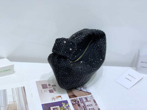 Replica Bottega Veneta BV 651876 mini Jodie Rhinestones Black 3