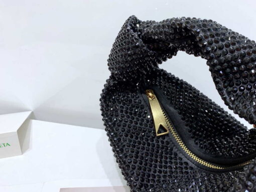 Replica Bottega Veneta BV 651876 mini Jodie Rhinestones Black 5