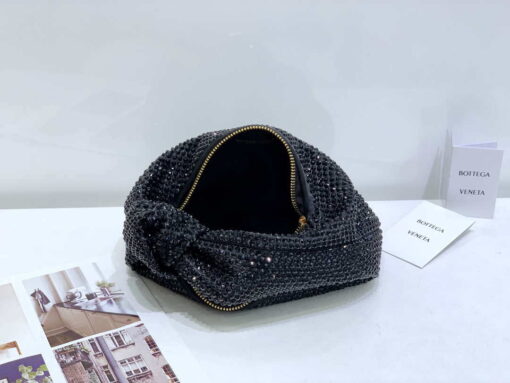 Replica Bottega Veneta BV 651876 mini Jodie Rhinestones Black 9