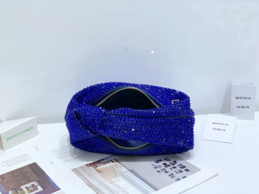 Replica Bottega Veneta BV 651876 mini Jodie Rhinestones Blue 9