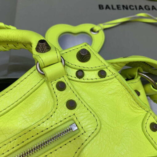 Replica Balenciaga 700940210B Neo Cagole City Handbag in Lemon Yellow Arena Lambskin 5