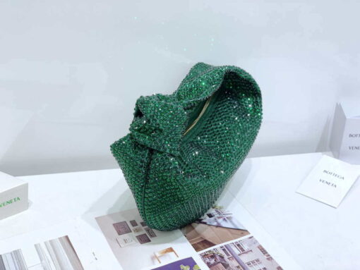 Replica Bottega Veneta BV 651876 mini Jodie Rhinestones Dark Green 3