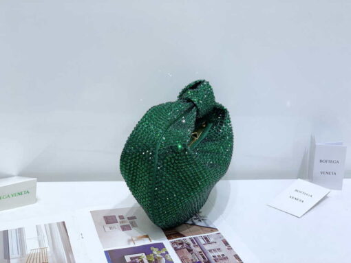 Replica Bottega Veneta BV 651876 mini Jodie Rhinestones Dark Green 4