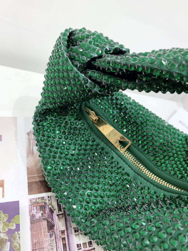 Replica Bottega Veneta BV 651876 mini Jodie Rhinestones Dark Green 6