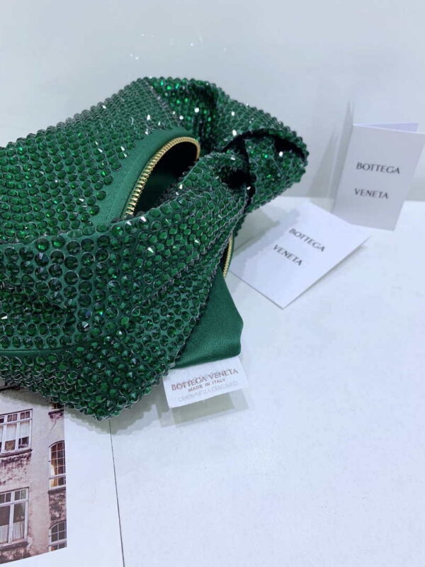 Replica Bottega Veneta BV 651876 mini Jodie Rhinestones Dark Green 7