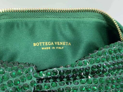 Replica Bottega Veneta BV 651876 mini Jodie Rhinestones Dark Green 8