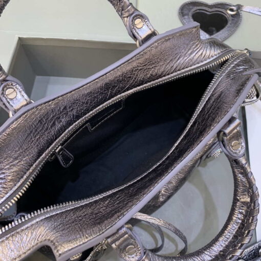 Replica Balenciaga 700940210B Neo Cagole City Handbag in Sliver Grey Arena Lambskin 6