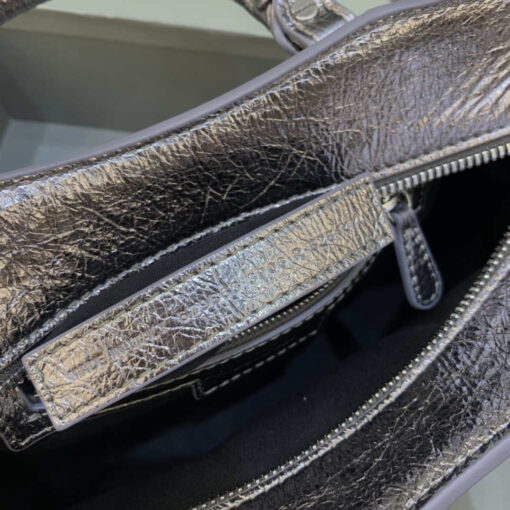 Replica Balenciaga 700940210B Neo Cagole City Handbag in Sliver Grey Arena Lambskin 8