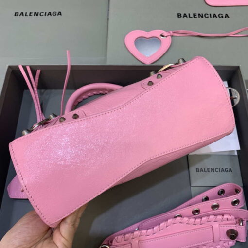 Replica Balenciaga 700940210B Neo Cagole City Handbag in Pink Arena Lambskin 4