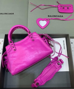 Replica Balenciaga 700940210B Neo Cagole City Handbag in Sky Pink Arena Lambskin 2