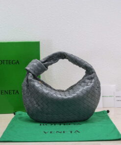 Replica Bottega Veneta BV 690225 Teen Jodie intrecciato leather shoulder bag Dark Gray