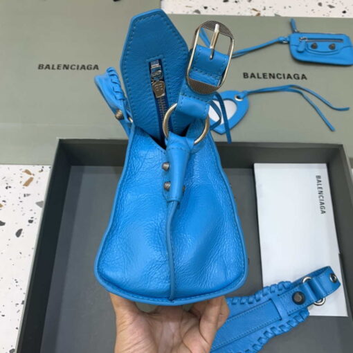 Replica Balenciaga 700940210B Neo Cagole City Handbag in Sky blue Arena Lambskin 3