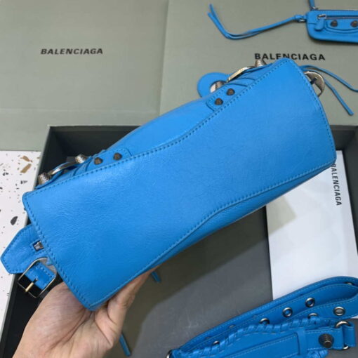 Replica Balenciaga 700940210B Neo Cagole City Handbag in Sky blue Arena Lambskin 4