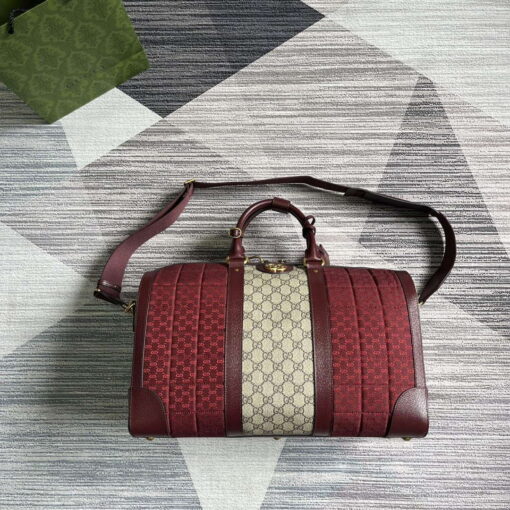 Replica Gucci 724642 Mini GG Canvas Small Duffle Bag Red 6