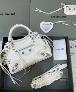 Replica Balenciaga 700940210B Neo Cagole City Handbag in white Arena Lambskin