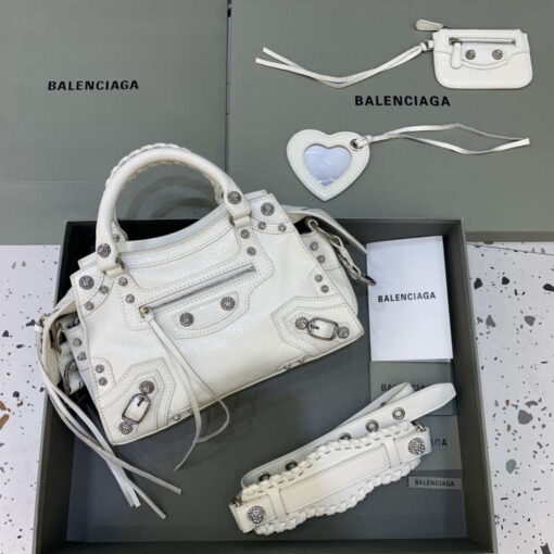 Replica Balenciaga 700940210B Neo Cagole City Handbag in white Arena Lambskin