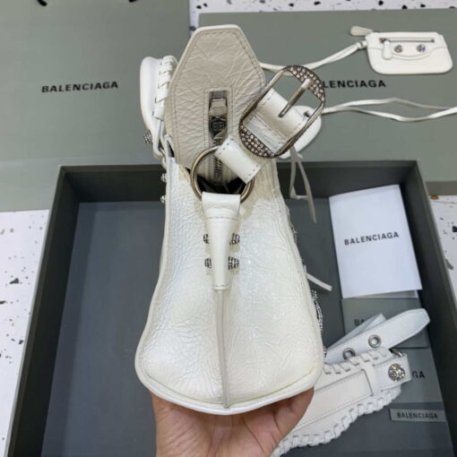 Replica Balenciaga 700940210B Neo Cagole City Handbag in white Arena Lambskin 3