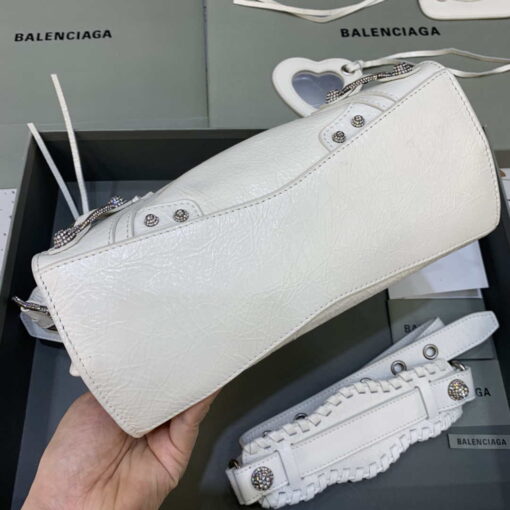 Replica Balenciaga 700940210B Neo Cagole City Handbag in white Arena Lambskin 4