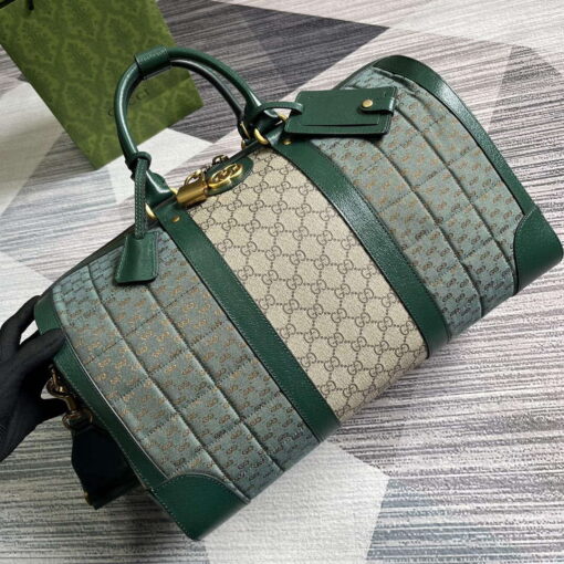 Replica Gucci 724642 Mini GG Canvas Small Duffle Bag Green 5