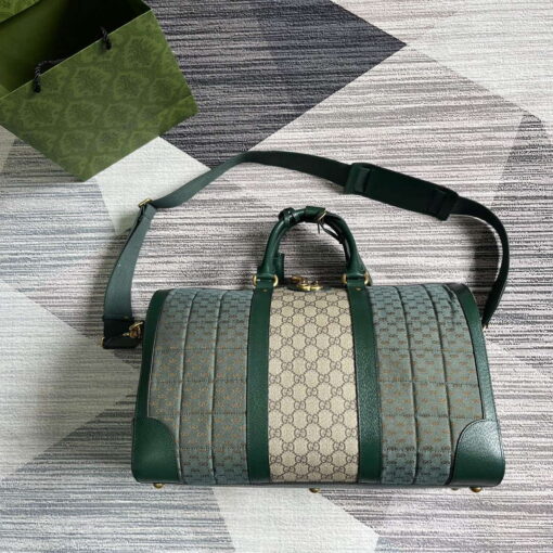 Replica Gucci 724642 Mini GG Canvas Small Duffle Bag Green 7