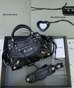 Replica Balenciaga 700940210B Neo Cagole City Handbag in black Arena Lambskin