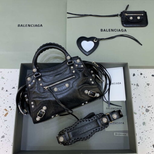 Replica Balenciaga 700940210B Neo Cagole City Handbag in black Arena Lambskin