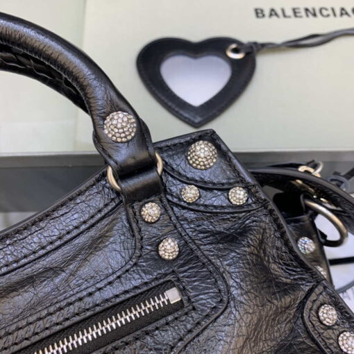 Replica Balenciaga 700940210B Neo Cagole City Handbag in black Arena Lambskin 5