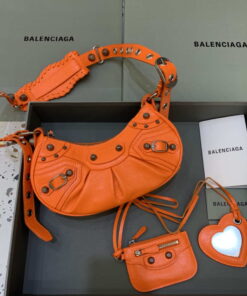 Replica Balenciaga 700940210 Women's Neo Cagole XS Handbag in Orange Arena lambskin