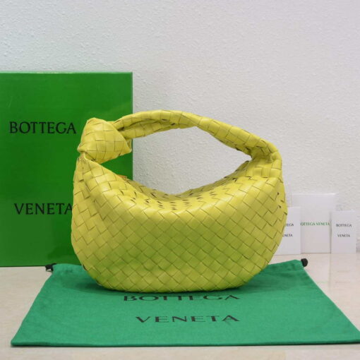 Replica Bottega Veneta BV 690225 Teen Jodie intrecciato leather shoulder bag Lemon Yellow 2