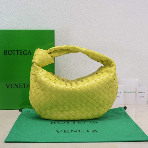 Replica Bottega Veneta BV 690225 Teen Jodie intrecciato leather shoulder bag Lemon Yellow 3