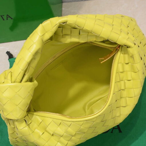 Replica Bottega Veneta BV 690225 Teen Jodie intrecciato leather shoulder bag Lemon Yellow 9