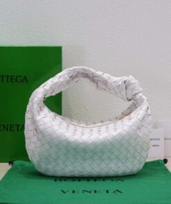 Replica Bottega Veneta BV 690225 Teen Jodie intrecciato leather shoulder bag White