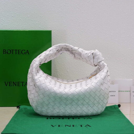 Replica Bottega Veneta BV 690225 Teen Jodie intrecciato leather shoulder bag White