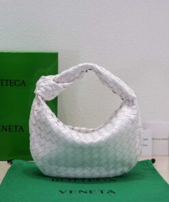 Replica Bottega Veneta BV 690225 Teen Jodie intrecciato leather shoulder bag White 2