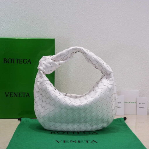 Replica Bottega Veneta BV 690225 Teen Jodie intrecciato leather shoulder bag White 2