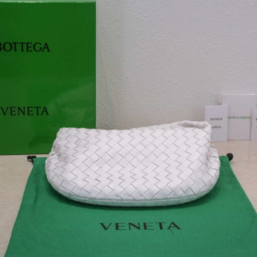 Replica Bottega Veneta BV 690225 Teen Jodie intrecciato leather shoulder bag White 4