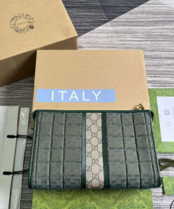 Replica Gucci 751912 Mini GG Canvas Pouch Green