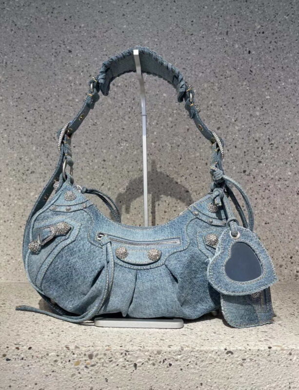 Replica Balenciaga 67130723 Women's Le Cagole Small Shoulder Bag Denim Blue