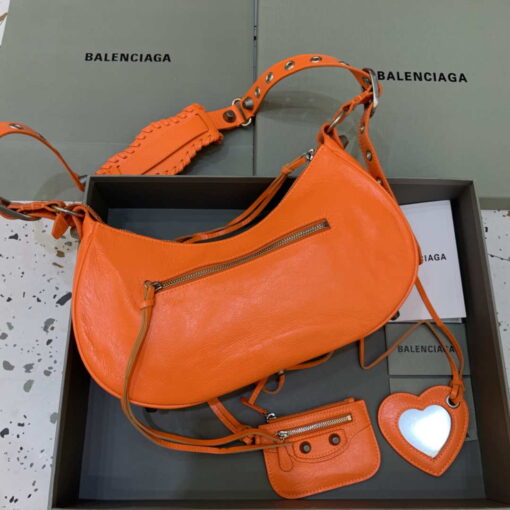 Replica Balenciaga 67130723 Women's Le Cagole Small Shoulder Bag Arena lambskin In Orange 2