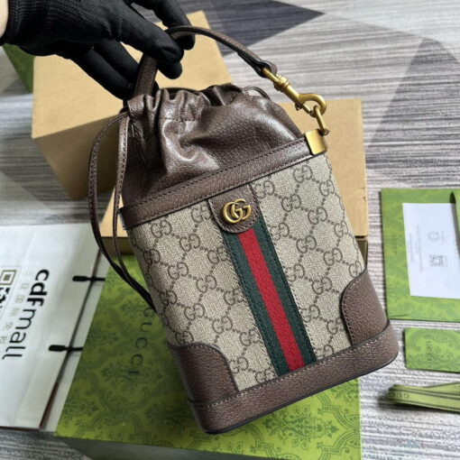 Replica Gucci 752583 Ophidia GG Bucket Bag Brown 3